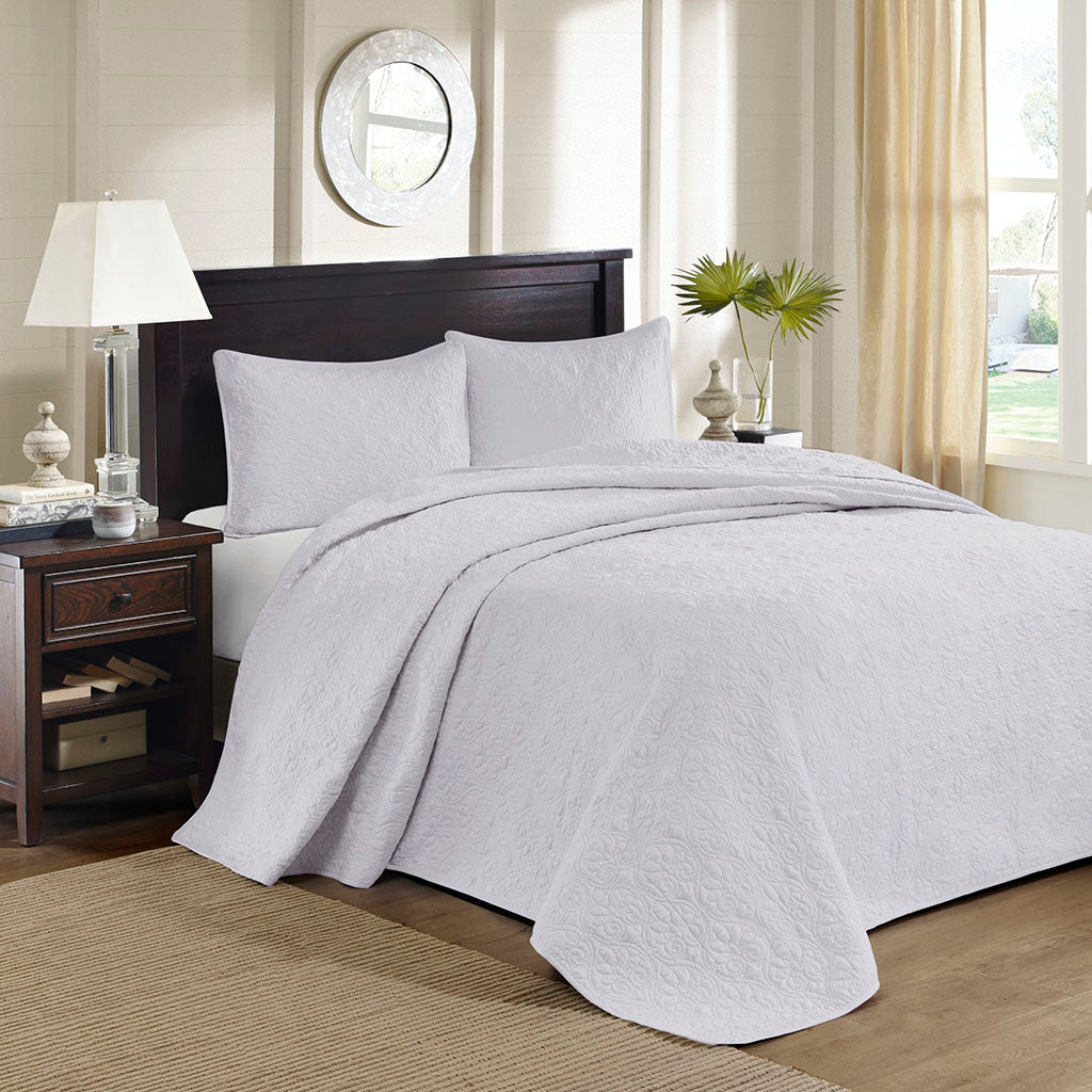 Quebec Reversible Bedspread Set - White