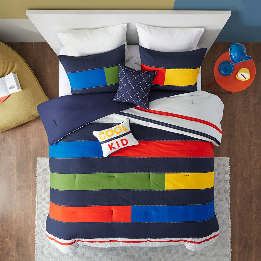 Morris Stripe Printed Comforter Set - Multi