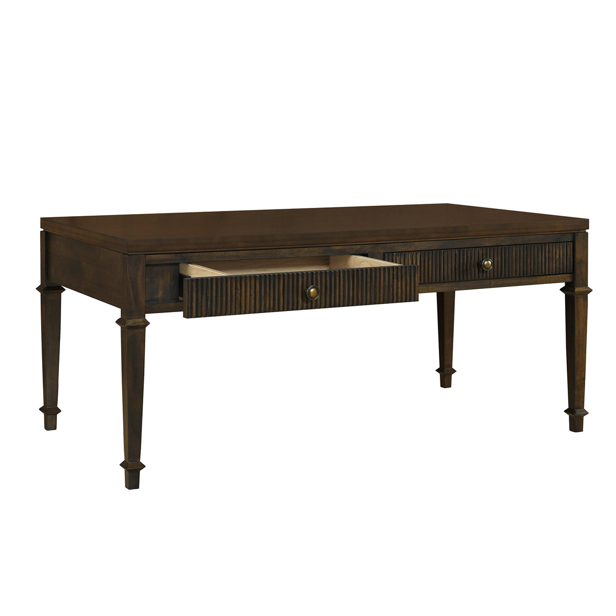 Kenna Fluted 2-drawer Coffee Table - Brown