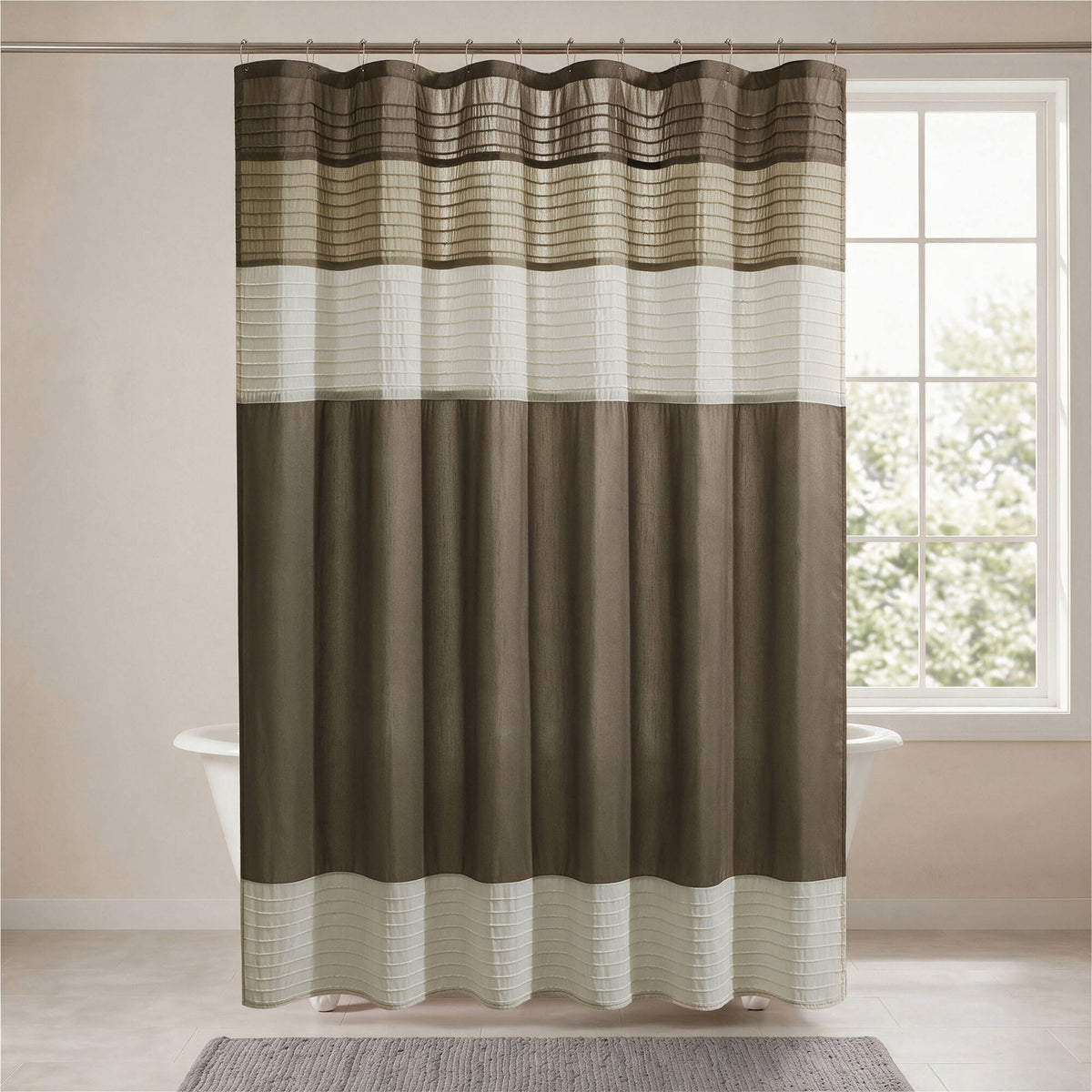 Amherst Faux Silk Shower Curtain - Natural