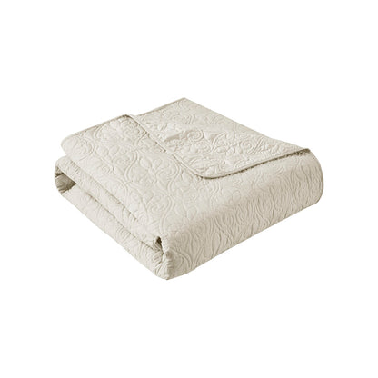 Quebec Oversized Quilted Throw - Ivory