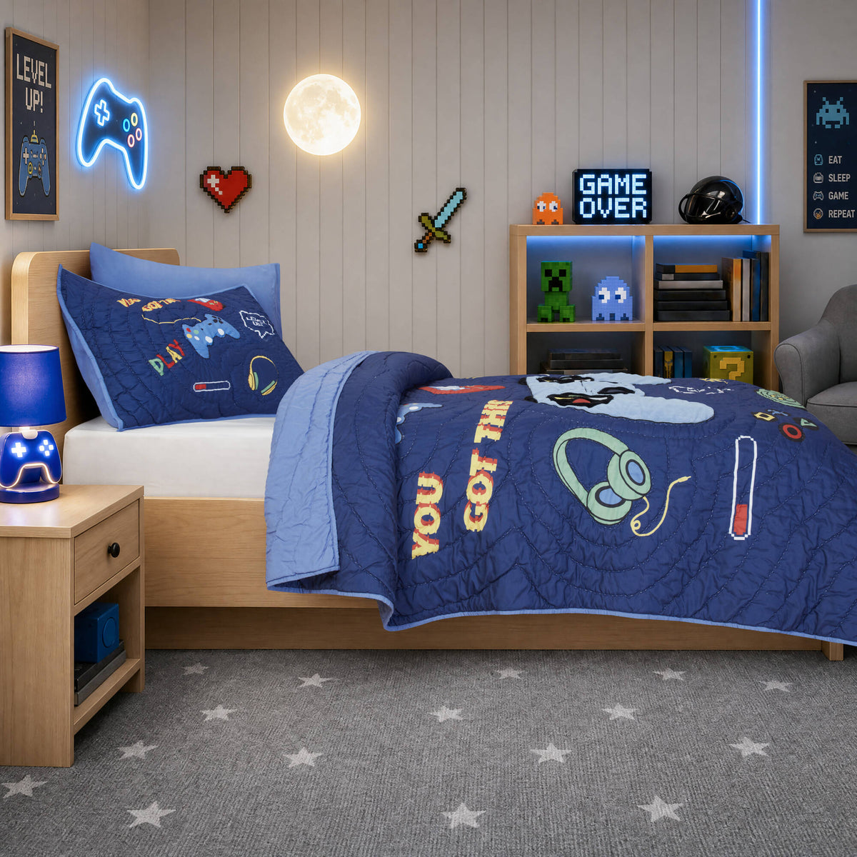 Game Quilt Set - Navy