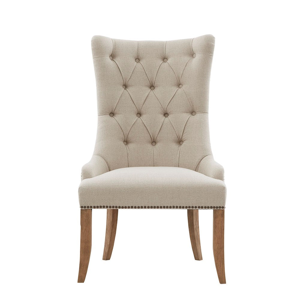 Lucas Cream Button Tufted Captain Accent Chair