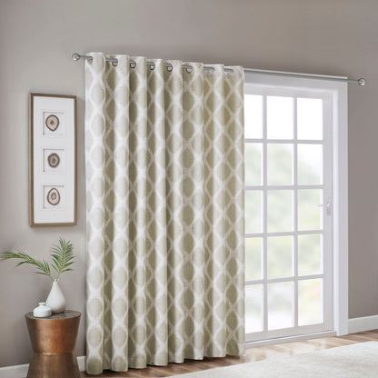Blakesly Printed Ikat Blackout Patio Curtain - Taupe