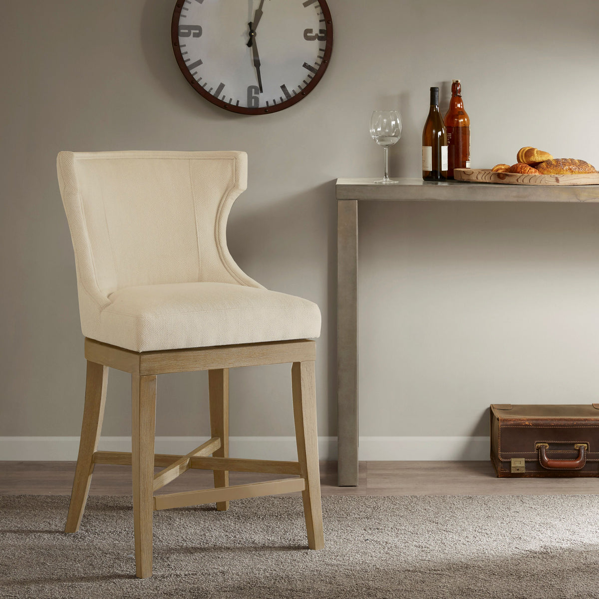 Carson Counter Stool With Swivel Seat - Cream