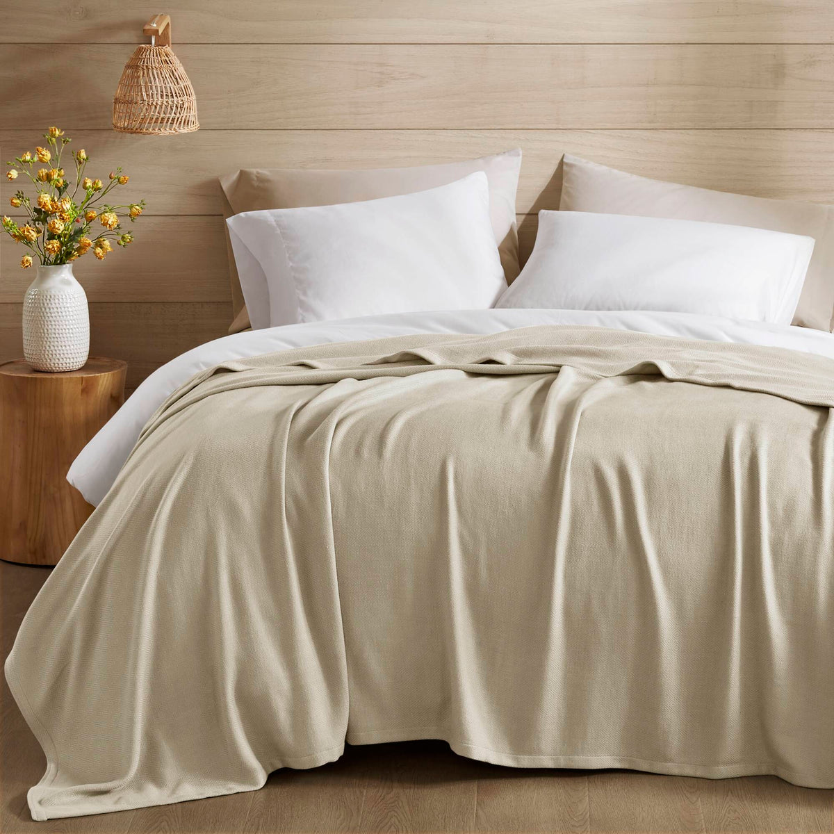 Bamboo Cotton Rayon Blanket - Khaki
