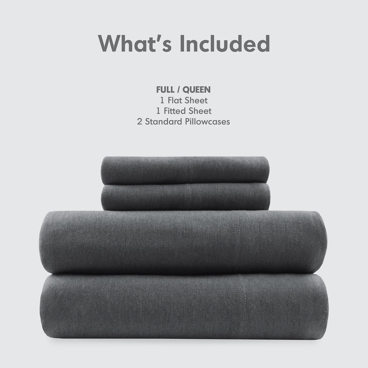 Cotton Blend Jersey Knit All Season Sheet Set - Dark Grey