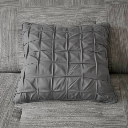 Walter 7 Piece Printed Seersucker Comforter Set - Grey