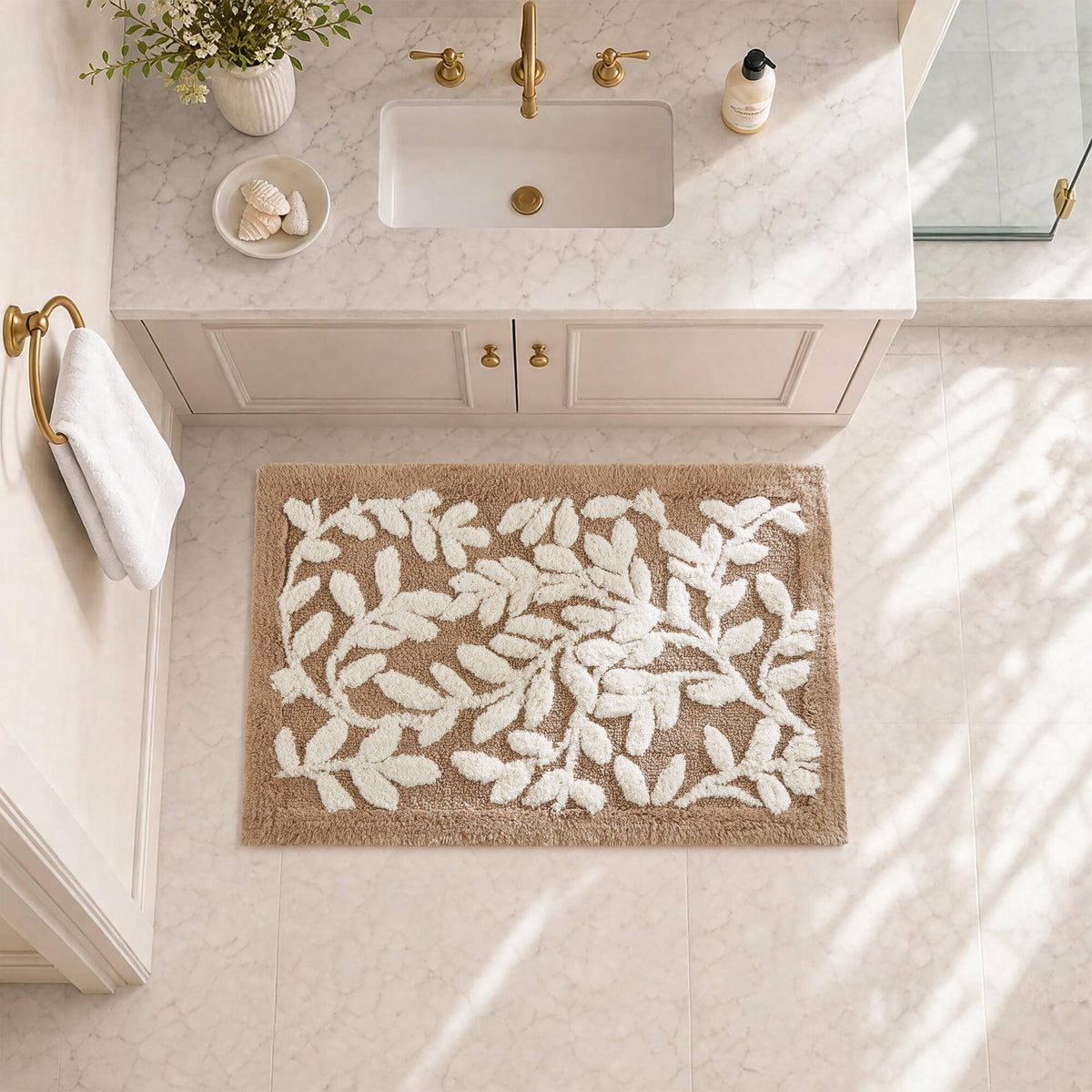 Serene Cotton Tufted Bath Rug - Mushroom