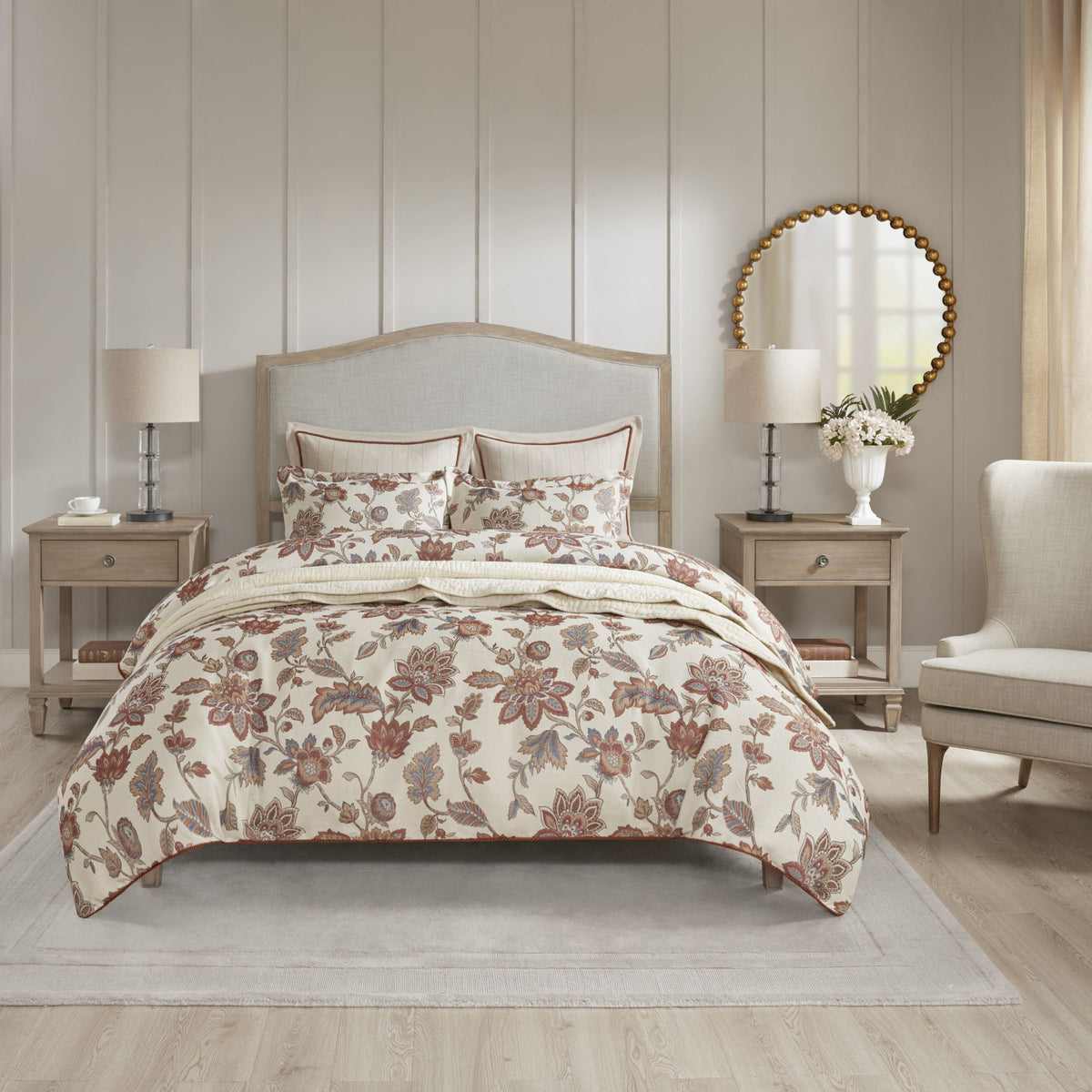 Victoria one-drawer wood bedside table with shelf - Light Natural