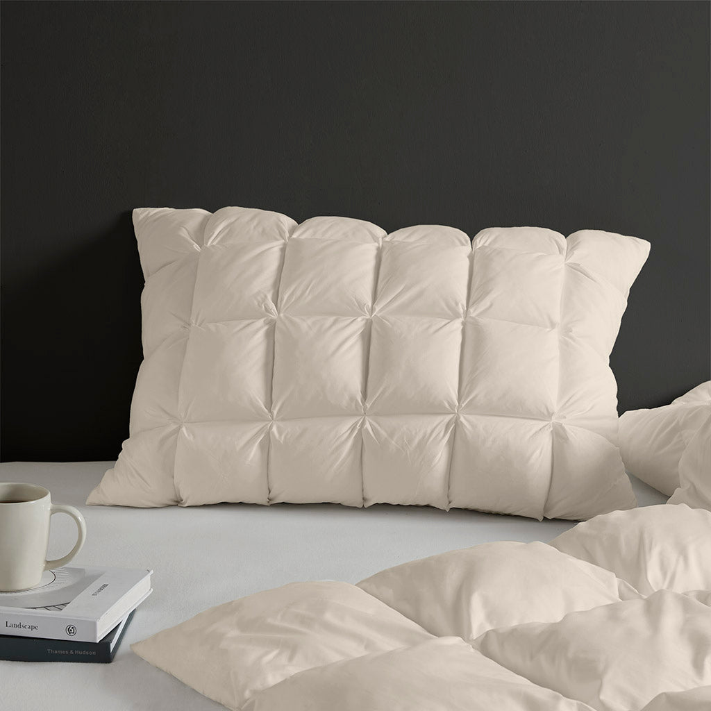 Stay Puffed Overfilled Pillow Protector Single Piece - Tan