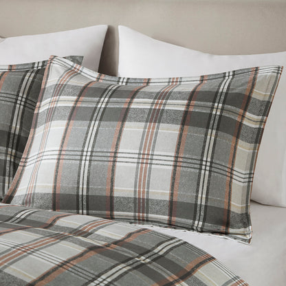 Blake Plaid Comforter Set - Tan/Gray
