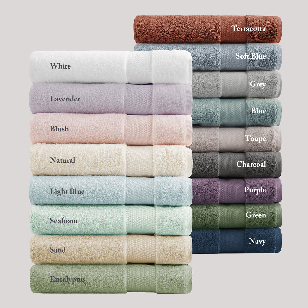 Turkish Cotton 6 Piece Bath Towel Set - Eucalyptus