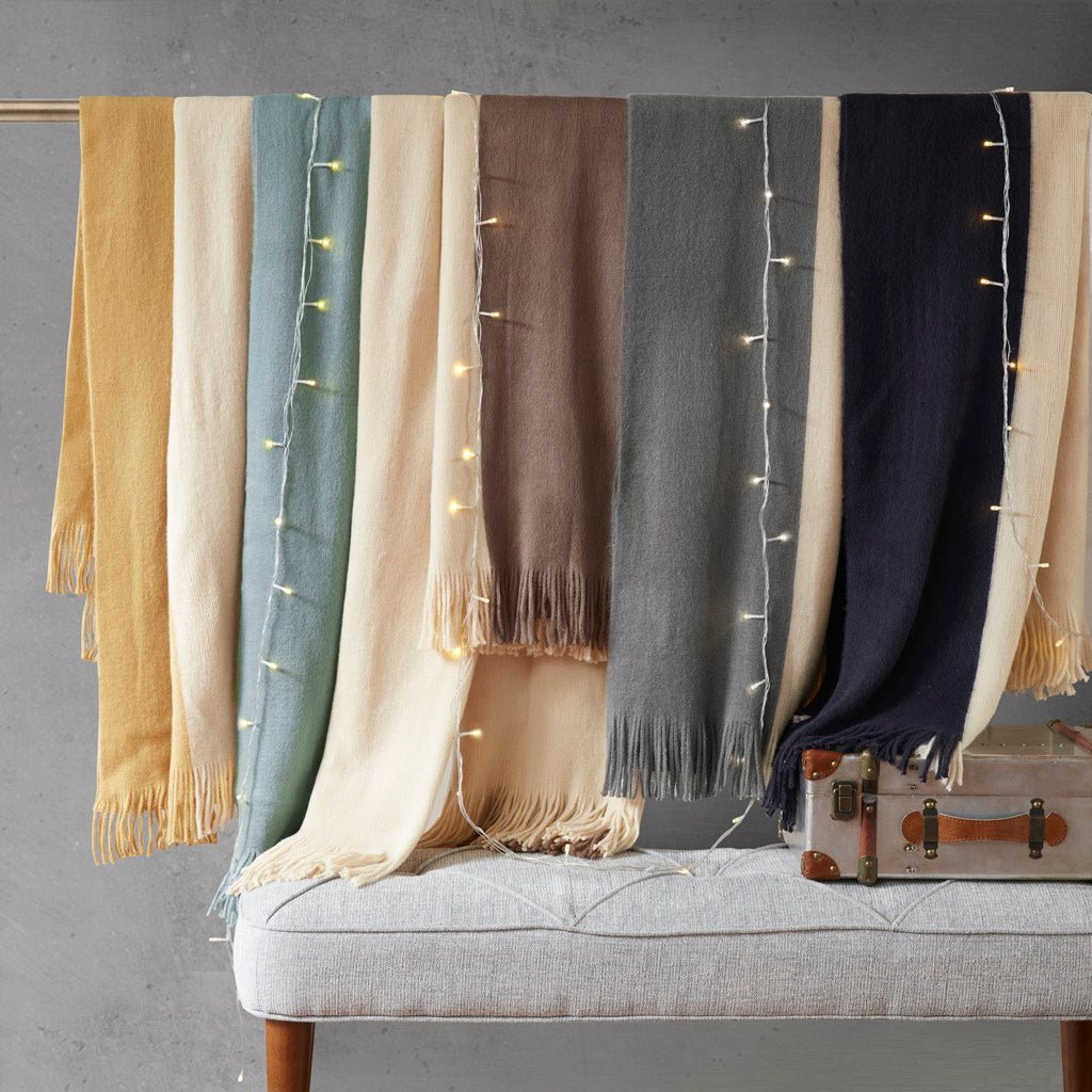 Stockholm Color Block Faux Cashmere Throw - Yellow