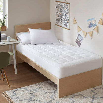 Cloud Soft Overfilled Plush Waterproof Mattress Pad - White