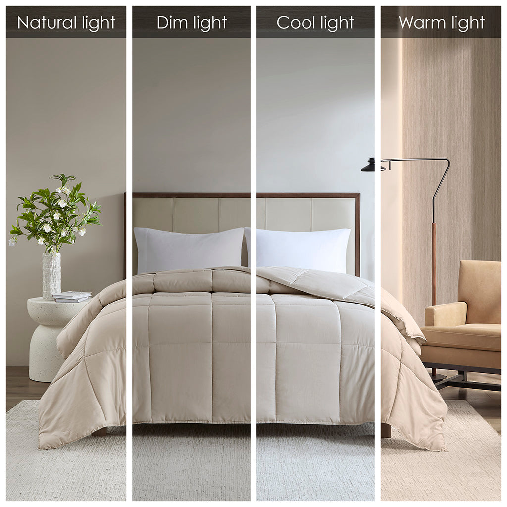 Winfield 300 Thread Count Cotton Shell Luxury Down Alternative Comforter - Tan