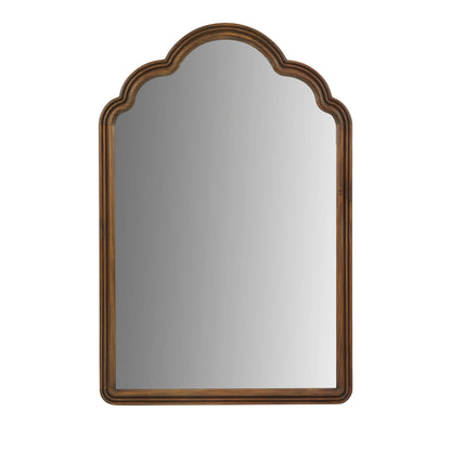 Marbella Scalloped Wood Wall Mirror - Brown