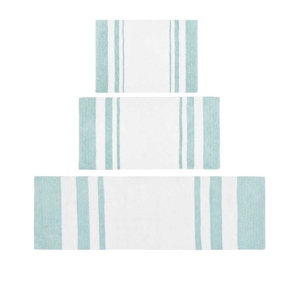 Spa Cotton Reversible Bath Rug - Aqua