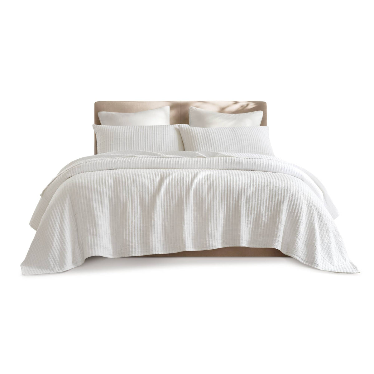 Hayden  3-Piece Cotton Blend Textured Knit Quilt Set - Off White