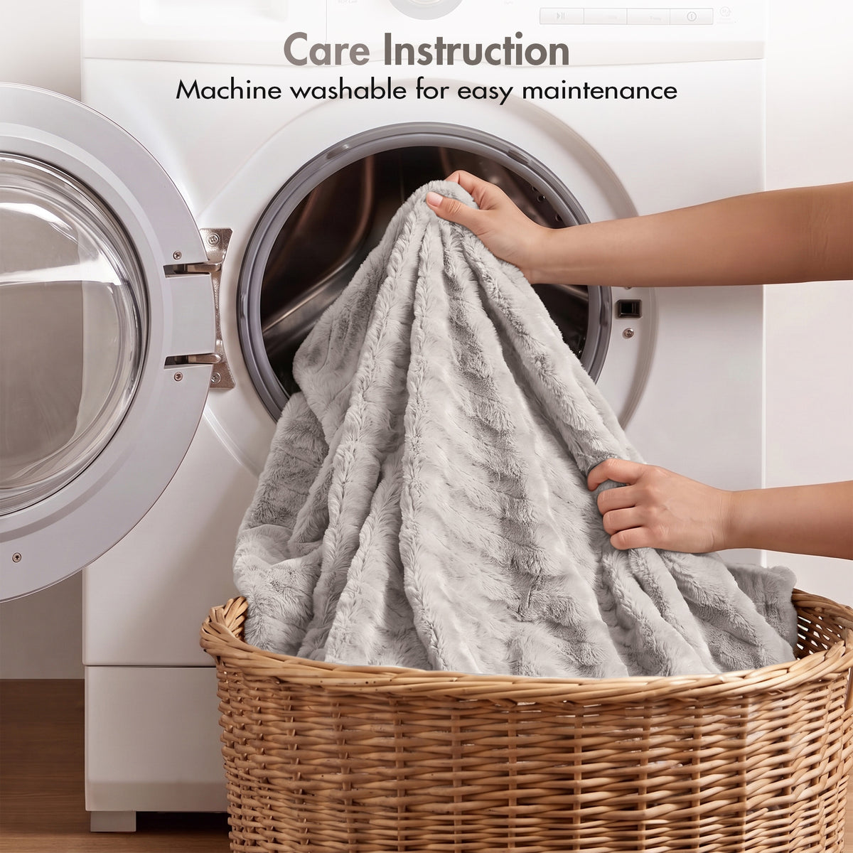 Duke Long Fur Throw - Grey