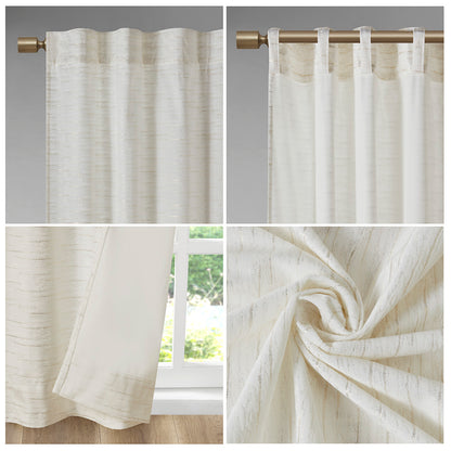 Colt Room Darkening Poly Velvet Rod Pocket/Back Tab Curtain Panel Pair - White/Gold