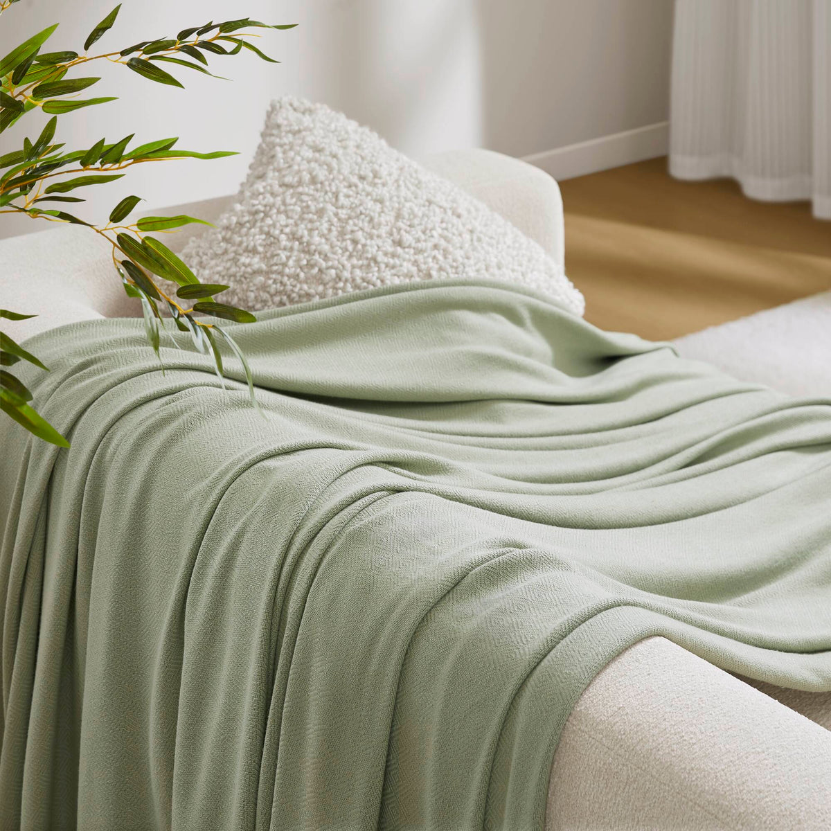 Bamboo Cotton Rayon Blanket - Sage Green