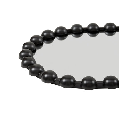 Marlowe 18X36 Oval Beaded Wall Mirror - Black