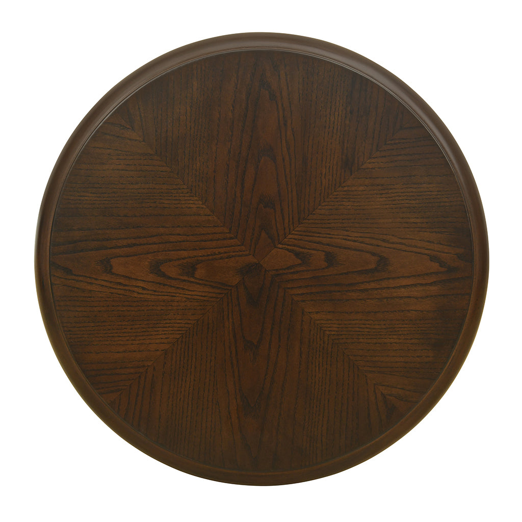 Philippe Round End Table with Shelf - Brown