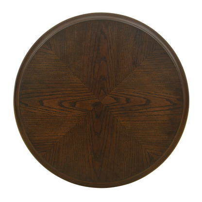 Philippe Round End Table with Shelf - Brown