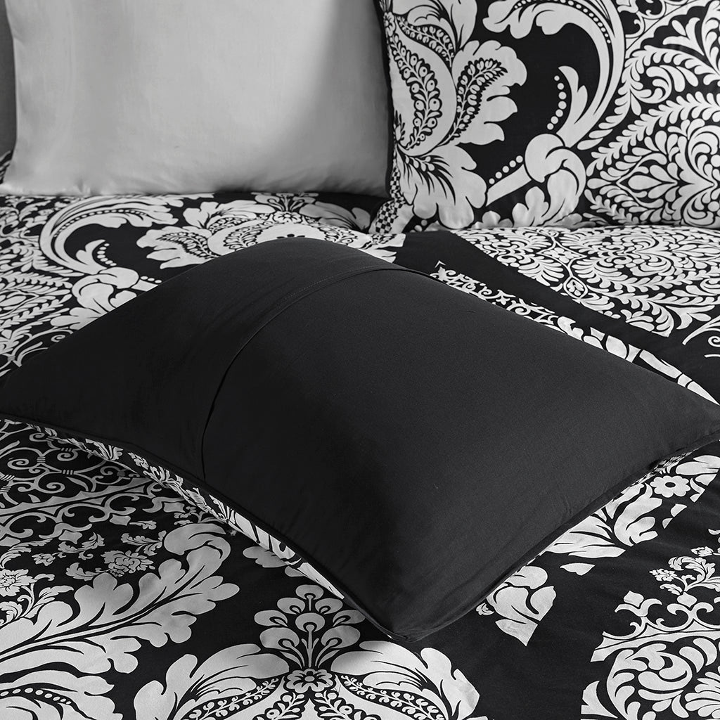 Vienna 7 Piece Cotton Printed Comforter Set - Black