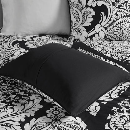 Vienna 7 Piece Cotton Printed Comforter Set - Black