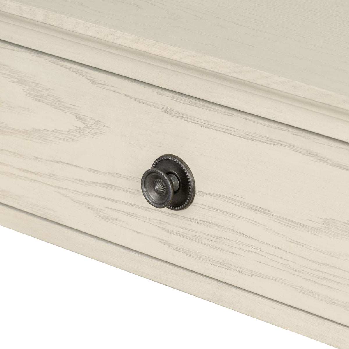 Victoria one-drawer wood bedside table with shelf - Antique Cream