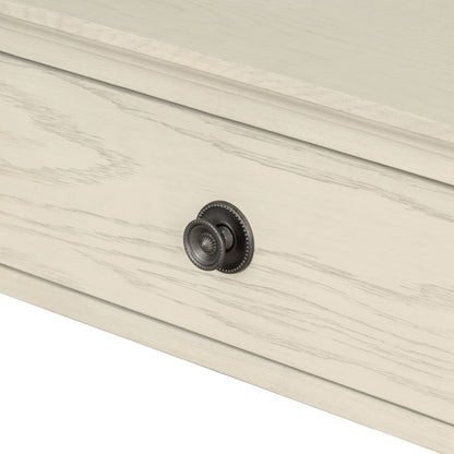 Victoria one-drawer wood nightstand with shelf - Antique Cream