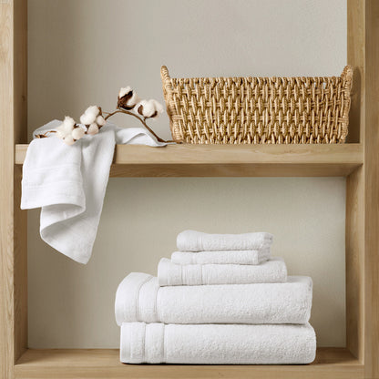 400GSM Essential Bundle Quick Dry 100% Cotton Towel Set - White