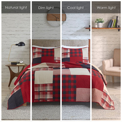Sunset Oversized Cotton Quilt Mini Set - Red