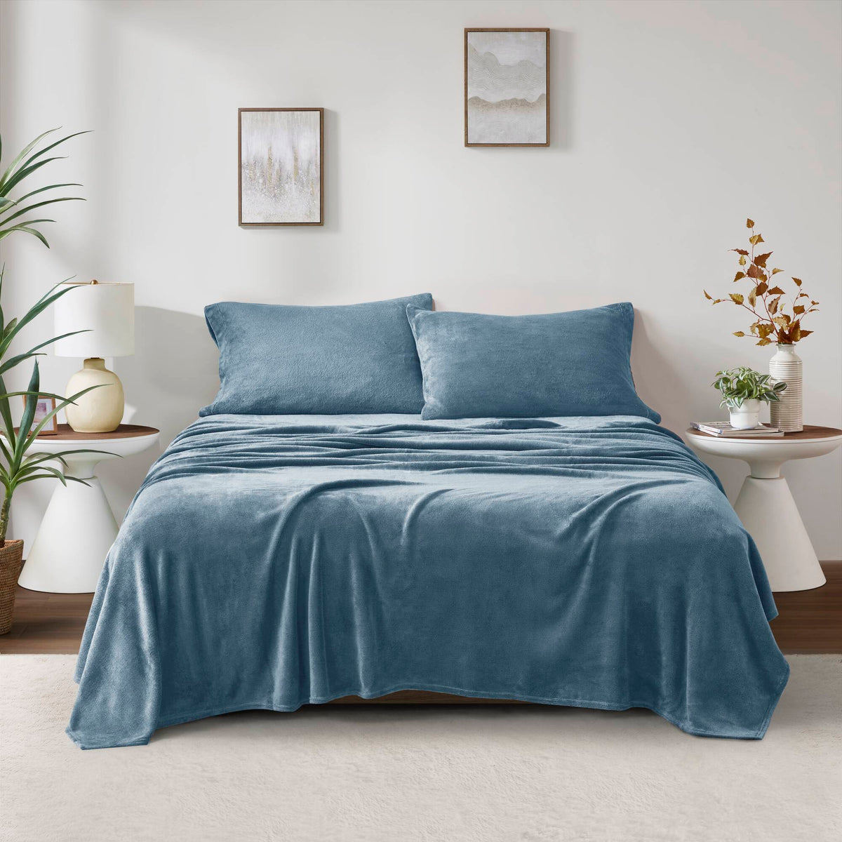 Soloft Plush Micro Plush Sheet Set - Blue
