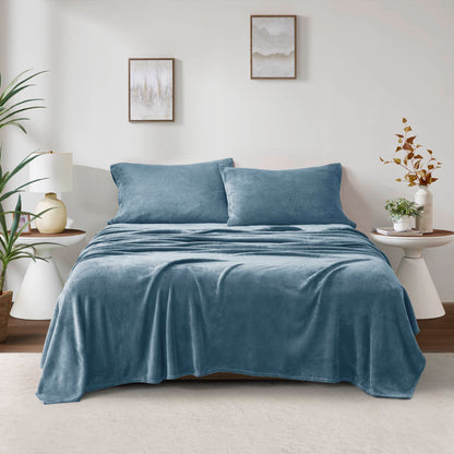 Soloft Plush Micro Plush Sheet Set - Blue