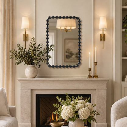 Marlowe 24X36 Rounded Rectangle Beaded Wall Mirror - Black