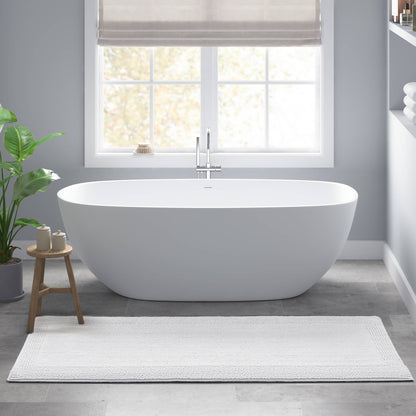 Splendor 100% Cotton Tufted 3000 GSM Reversible Bath Rug - White