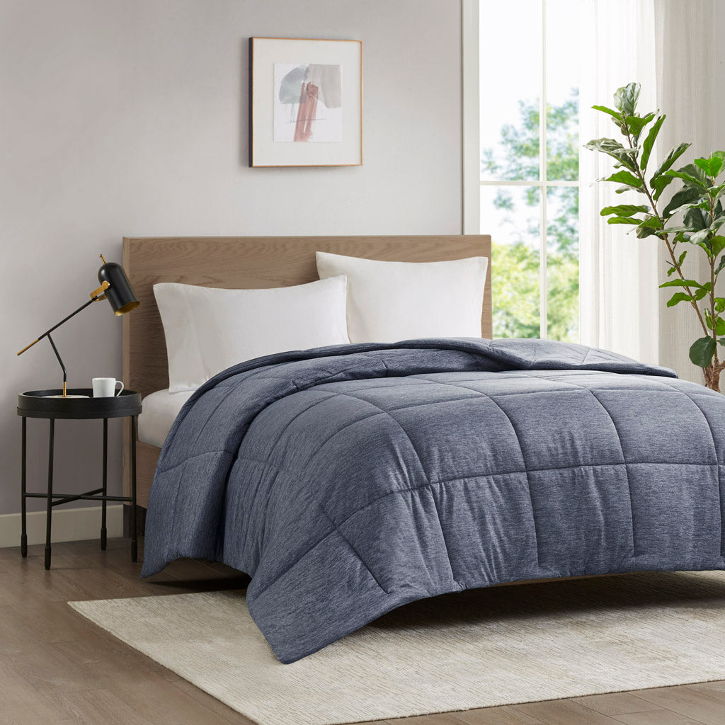 Comfort Cool Jersey Knit Oversized Down Alternative Comforter - Navy