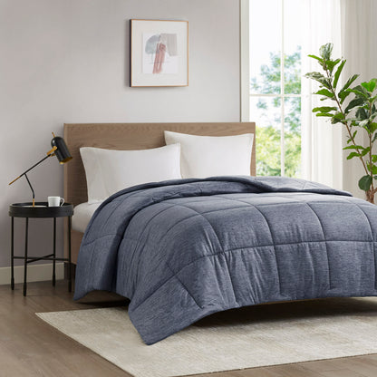 Comfort Cool Jersey Knit Oversized Down Alternative Comforter - Navy