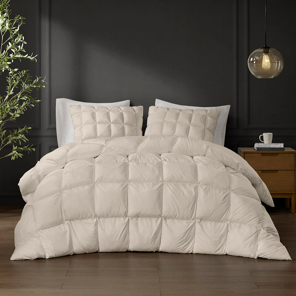 Stay Puffed Overfilled Down Alternative Comforter - Tan