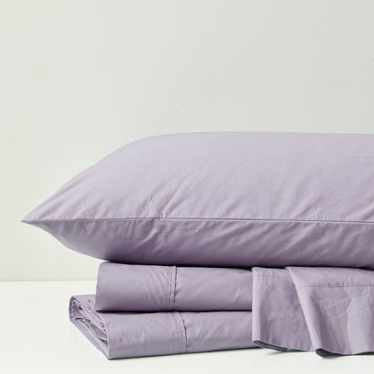 200 Thread Count Relaxed Cotton Percale Sheet Set - Purple
