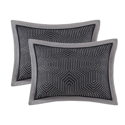 Shades of Serenity Jacquard Comforter Set - Black