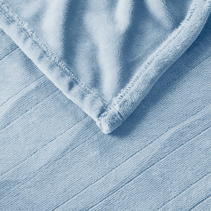 Plush Heated Blanket - Light Blue