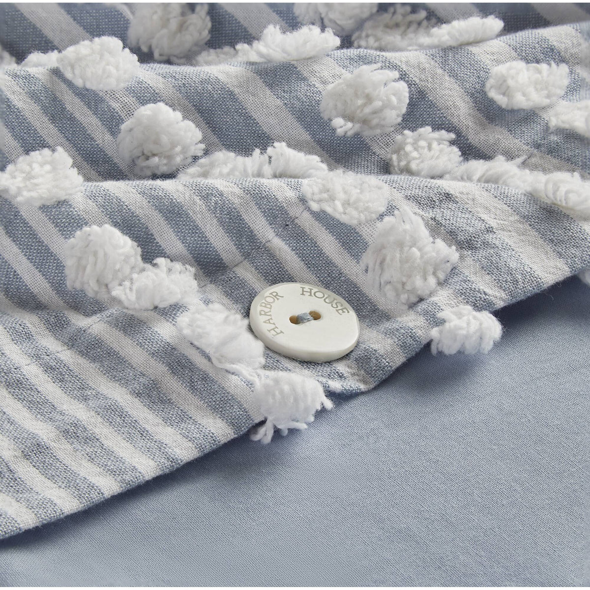 Anslee 3 Piece Cotton Yarn Dyed Duvet Cover Set - Blue