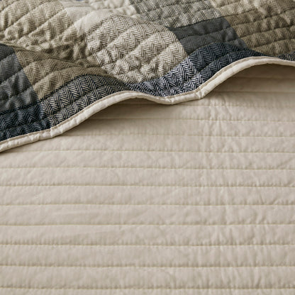 Ridge 6 Piece Reversible Plaid Daybed Cover Set - Neutral