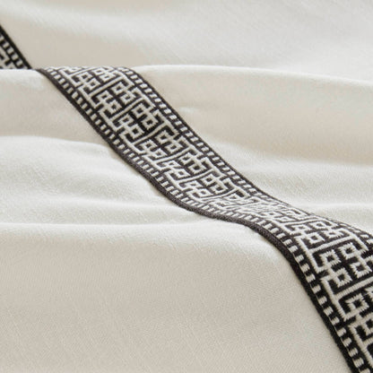 Jarvis Embroidery Oversized Duvet Style Comforter Set - Black/White