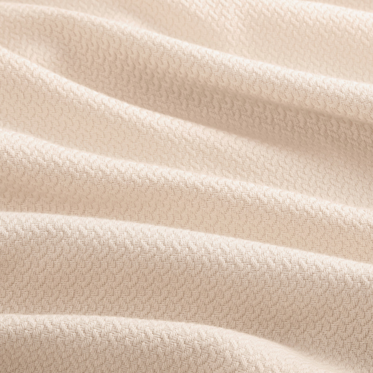 100% Certified Egyptian Cotton Blanket - Micro- herringbone Beige