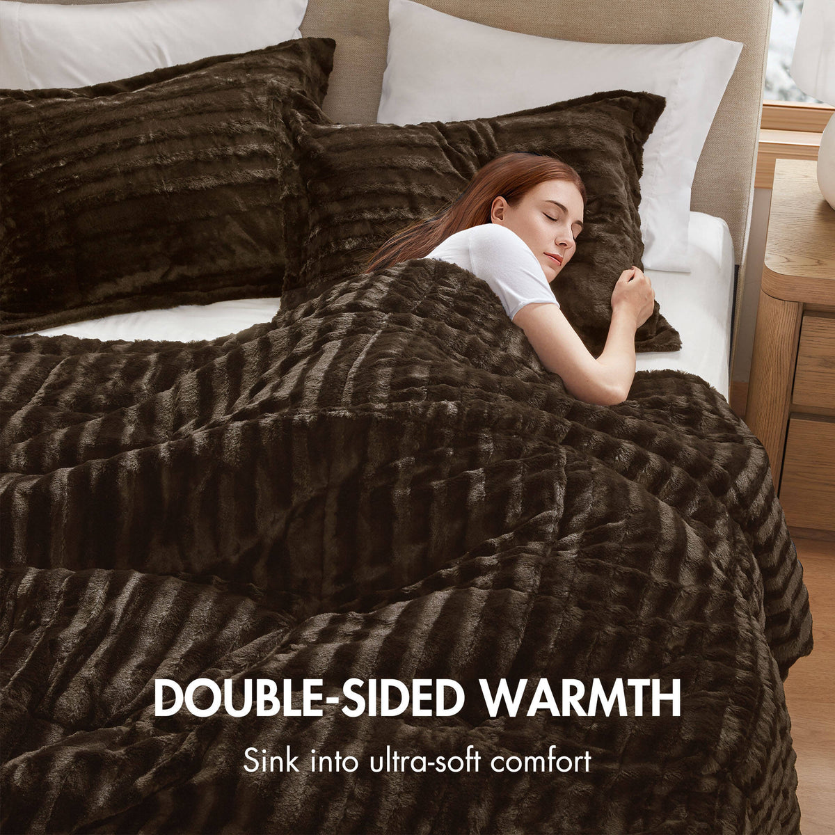 Duke Faux Fur Comforter Mini Set - Chocolate